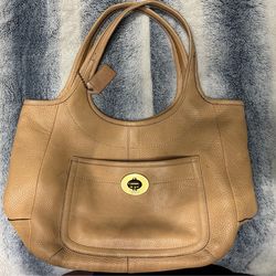 Real leather tan Coach bag