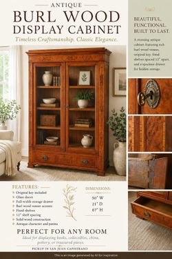 Stunning Antique Biedermeier Revival display cabinet in amazing condition