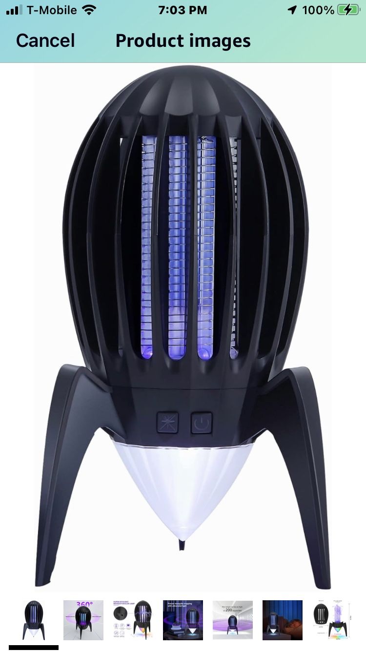 Bug Zapper Outdoor Bug Repellent Rechargeable Camping Lamp Waterproof Mosquito Killer Fly Trap Mosquito Repellent Portable Bug Zapper for Outdoor, Pat