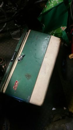 Antique metal Coleman cooler