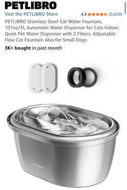 PETLIBRO stainless steel, pet water fountain W 2 filter/sponges