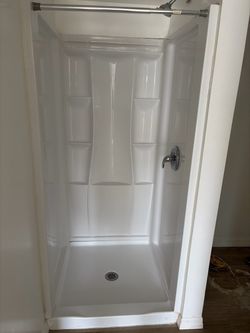 White One-Piece Shower Stall Unit