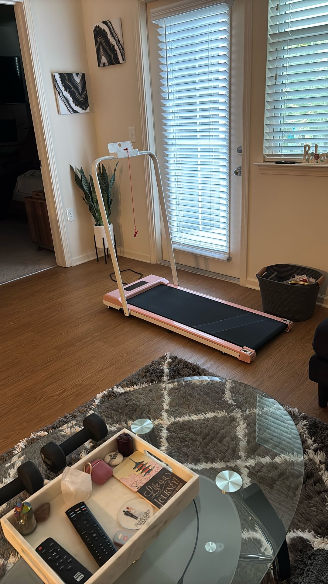 Pink Portable Treadmill