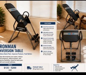 IRONMAN Inversion Table – Adjustable Back Stretch & Decompression Table