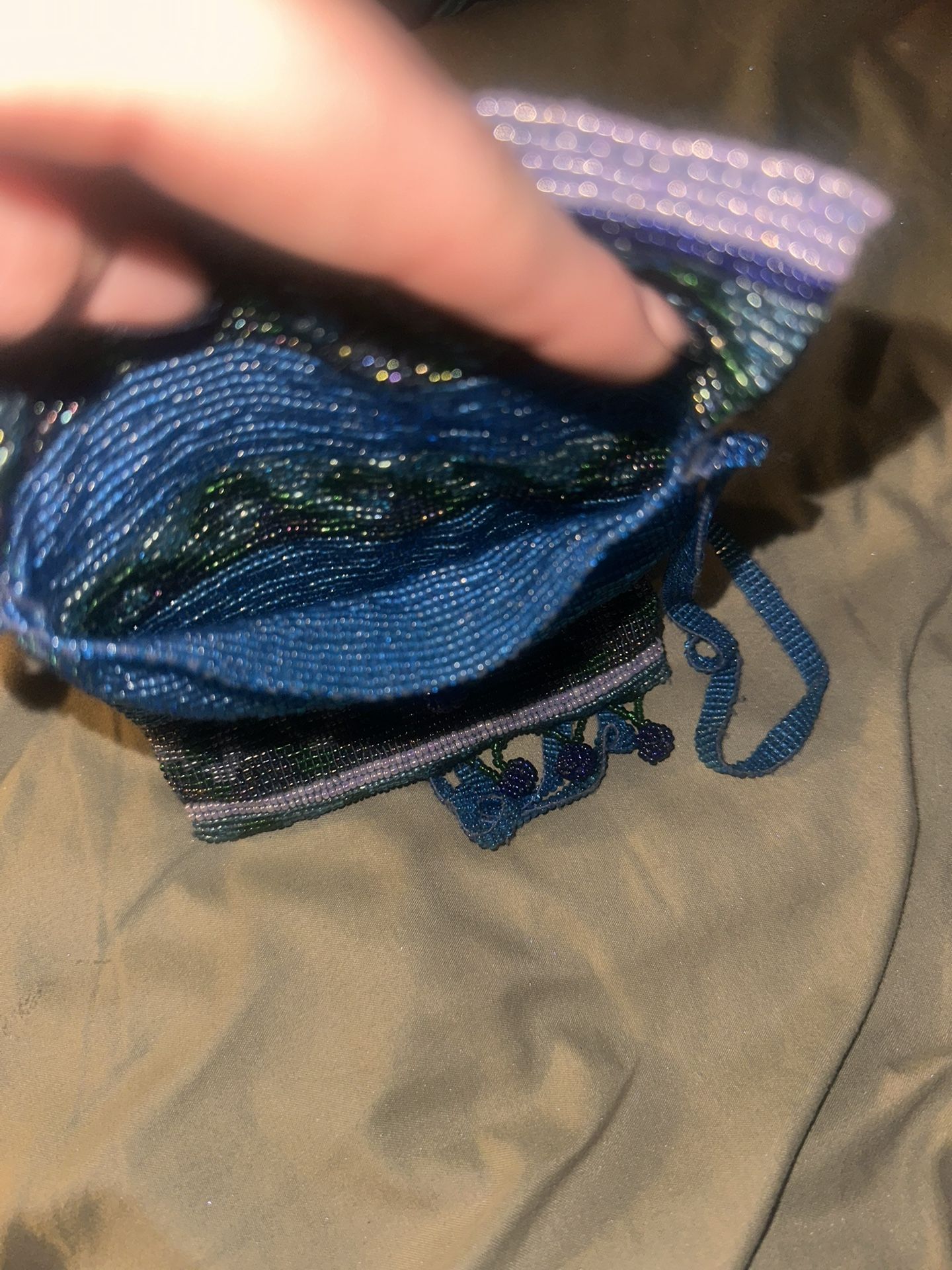 Beaded French satchel purse