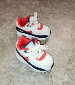 Nike Air Max 90 (TD) 4c Shoes USA Denim White-Chile Red-Navy DJ5179-100