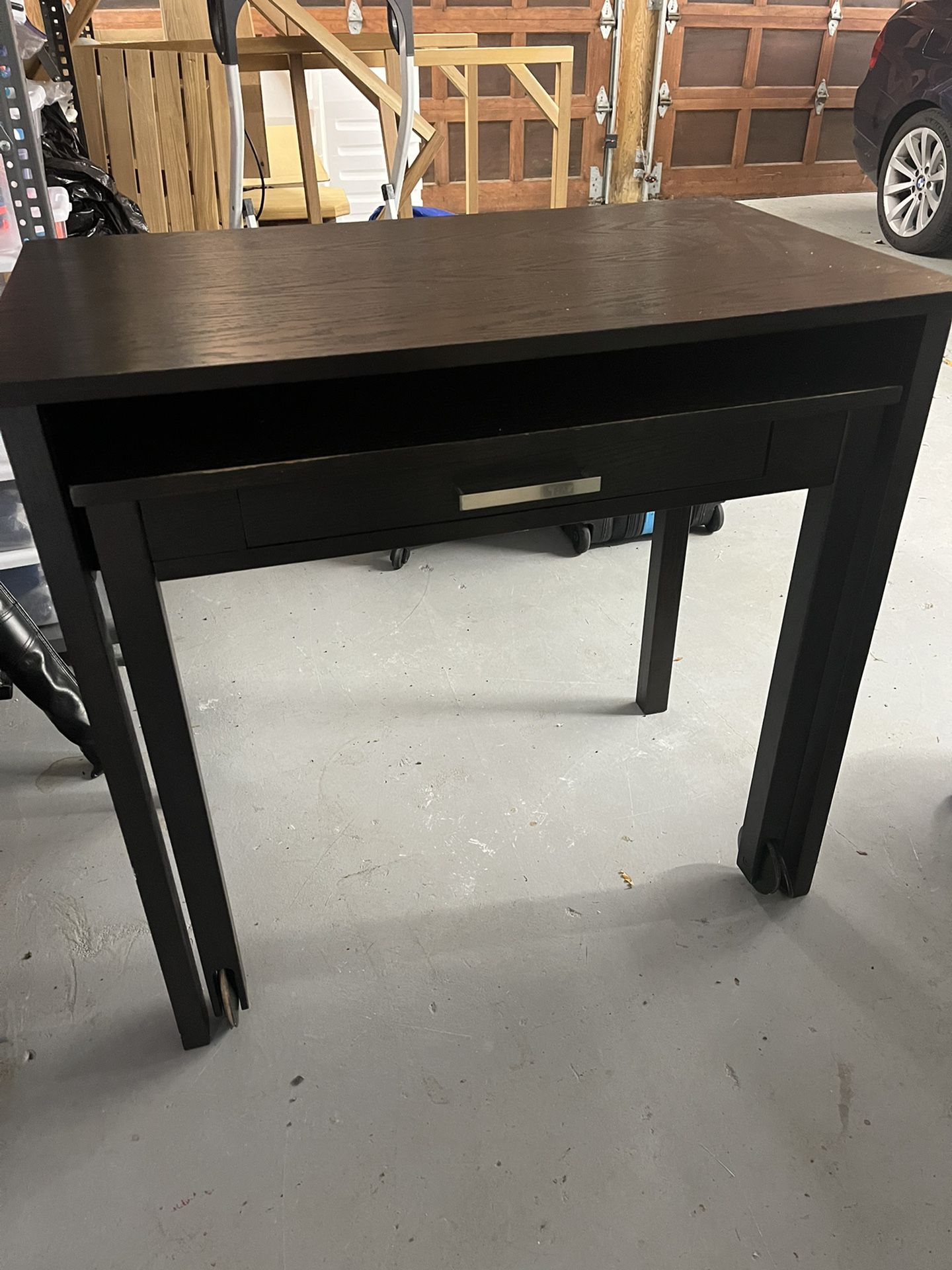 Dark Brown Wood Extendable Computer Desk