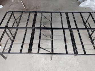 Metal black bed frame.