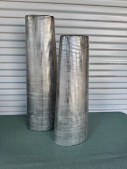 Pair Silver vases - Model home decor