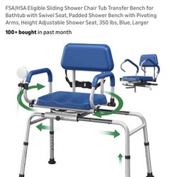Sliding Shower Chair Tub Transfer Bench for Bathtub 