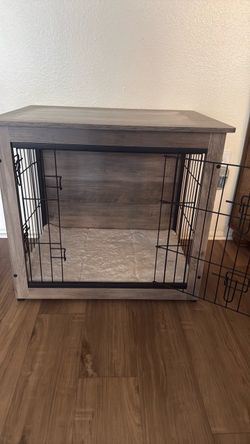 Small dog crate with counter/table on top