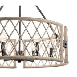 allen + roth Maya 6-Light Gold Rattan Chandelier