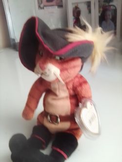 2007 Beanie baby 8 in Tall Puss in Boots Clean