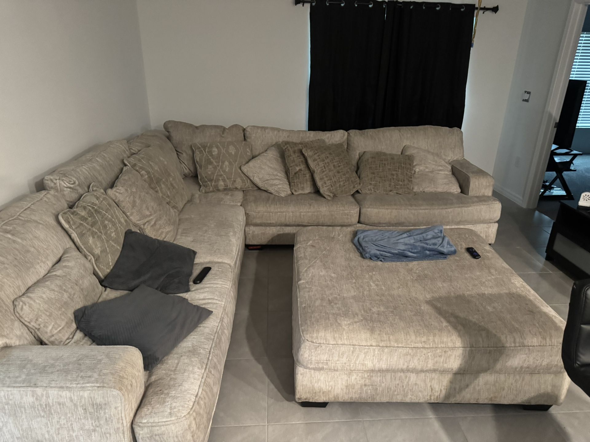 Ashley Sectional & Ottoman