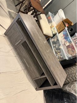 Gray entertainment center
