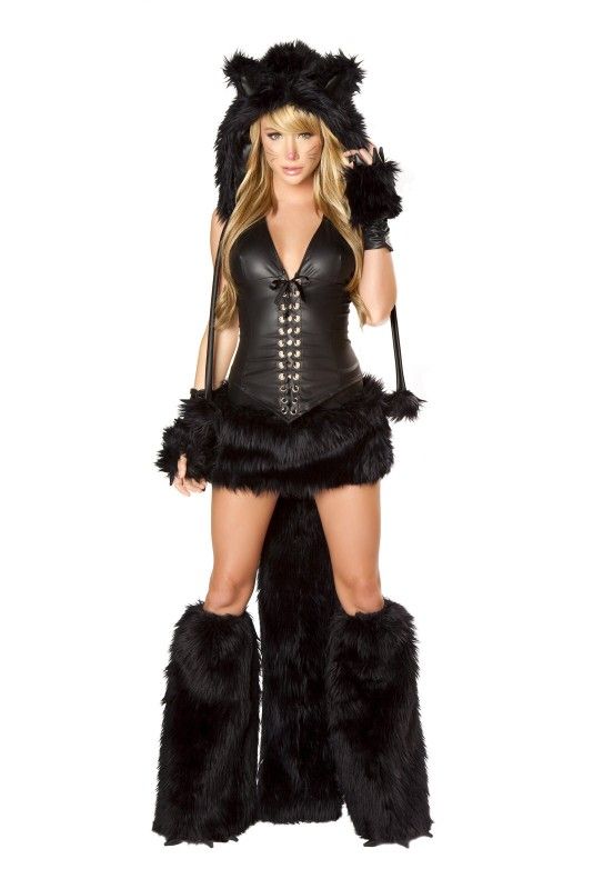 *RARE* J. Valentine Sexy Black Cat Costume (COMPLETE)