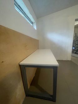 White Top Desk with Metal Frame