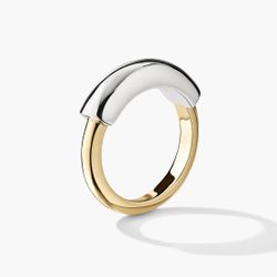 Mejuri Gold and Silver Mixed Tube Ring size 6