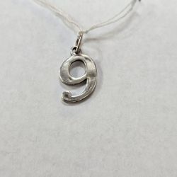 Silver "9" Charm 