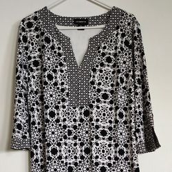 NWT Liz Claiborne Black And White Dress Size L