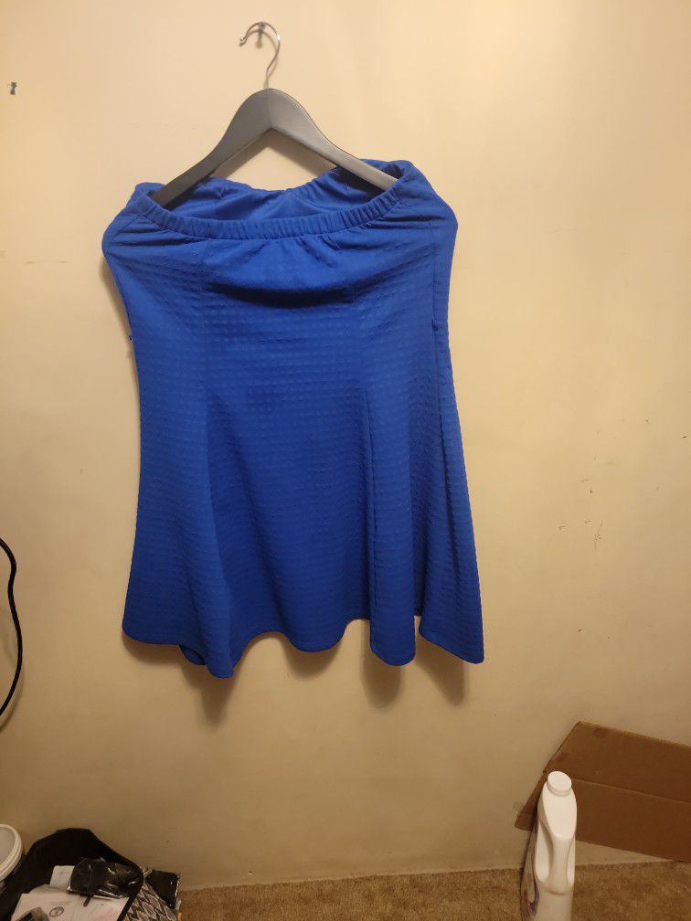 Topless Blue Dress
