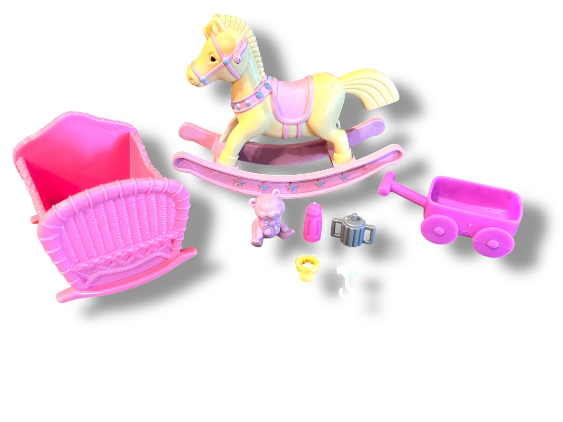 Doll's Toy Rocking Horse from Simba brand - Pastel Colors and misc Fisher Price