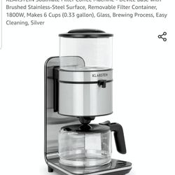 KLARSTEIN Soulmate Filter Coffee Machine - Device Base with
Brushed Stainless-Steel Surface, Removable Filter Container,
1800W, Makes 6 Cups (0.33 gal