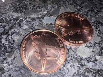 .999 Fine Copper 1 AVDP Ounce F-15 Eagle "The Air Force" Fantasy Coin