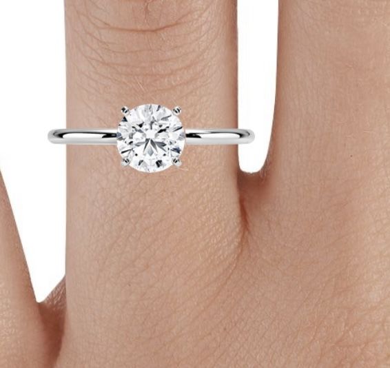 Four Prong Petite Comfort Fit Engagement Ring