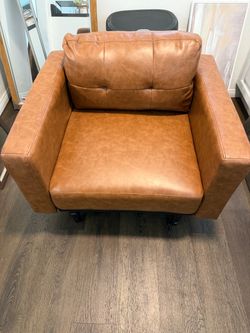 2 Used Brown Accent Chairs – Modern Style