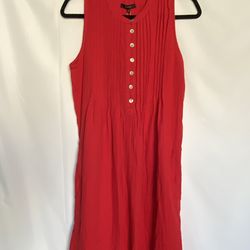 Quince Womens Organic Cotton Gauze Swing Dress Sz XS Wild Cherry Sleeveless NWT