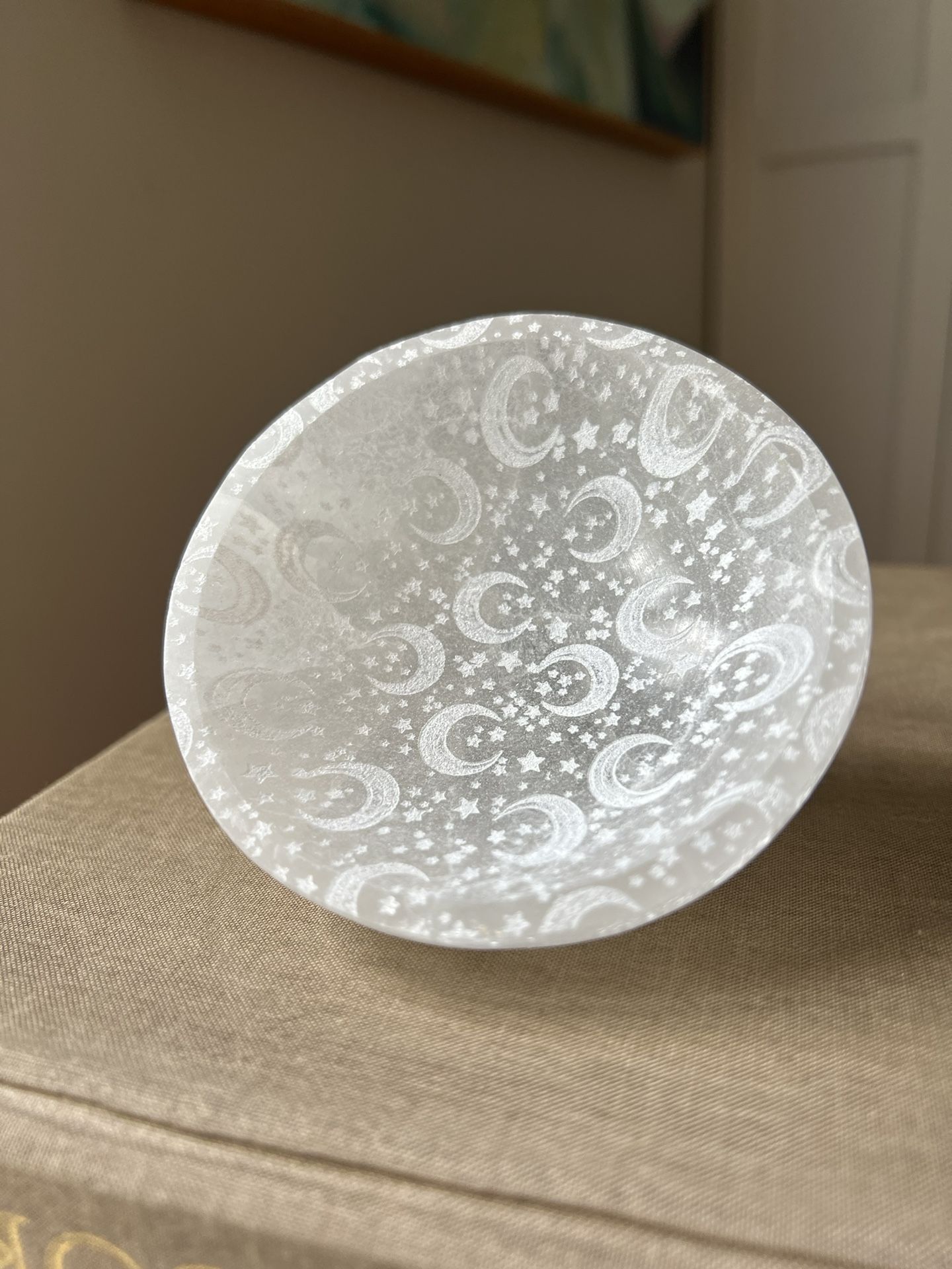 Celestial Selenite Bowl ( D4” ) firm on price
