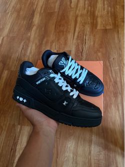 Brand New Louis Vuitton All Black Trainer Sneakers available in size 9 and 10 with certificate wrapping and box