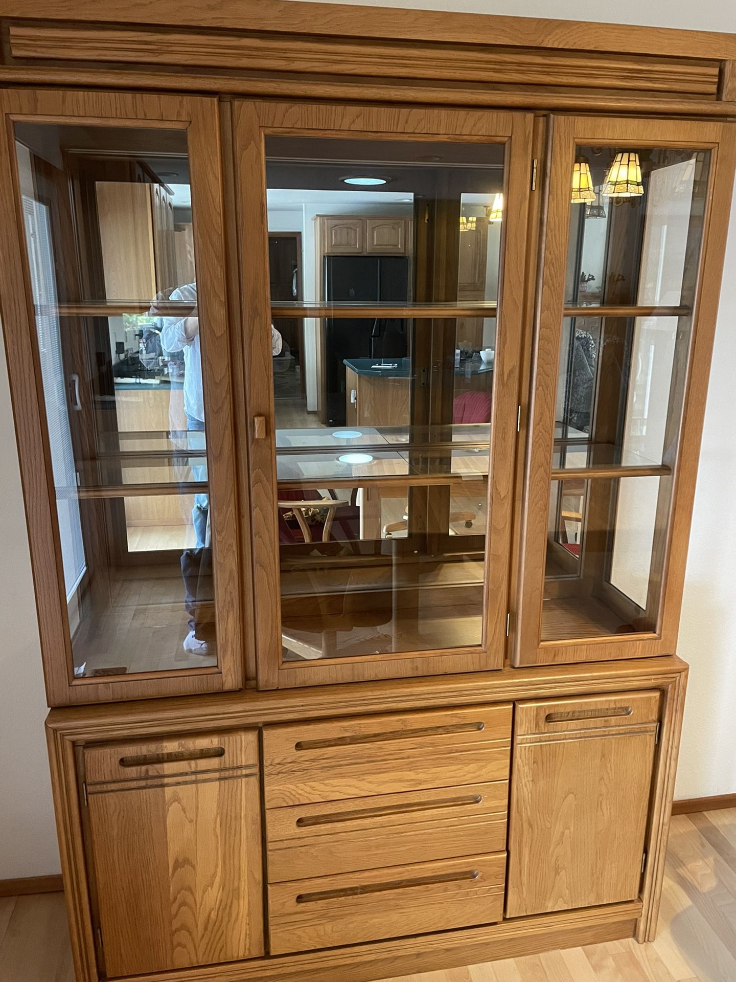 Solid Oak Dining Hutch