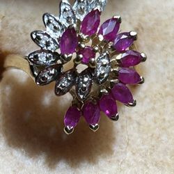 Ruby And Diamond Cocktail Ring 