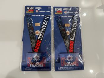 2026 Pokemon World Championships San Francisco Exclusive Lanyard and 2 Pin Set