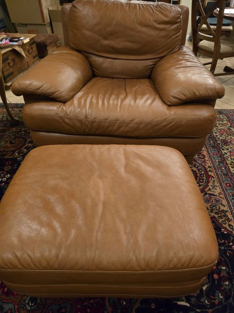 Brown Leather Sofa Set