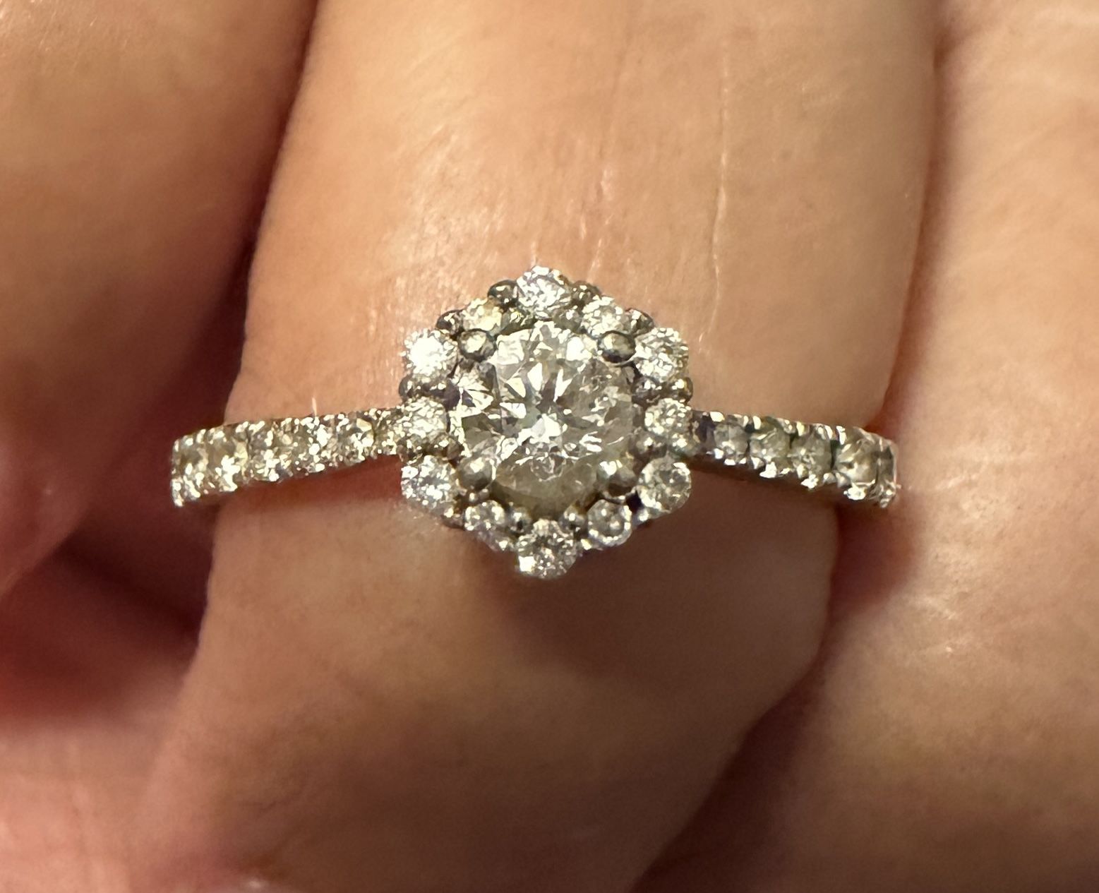 Love's Destiny by Zales 5/8 CT. T.W. Certified Diamond Hexagon Frame Engagement Ring in 14K Two-Tone Gold