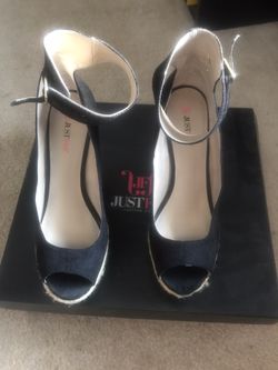 Black Espadrille Wedge Shoes