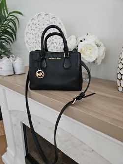 Michael Kors Black Leather Satchel Bag