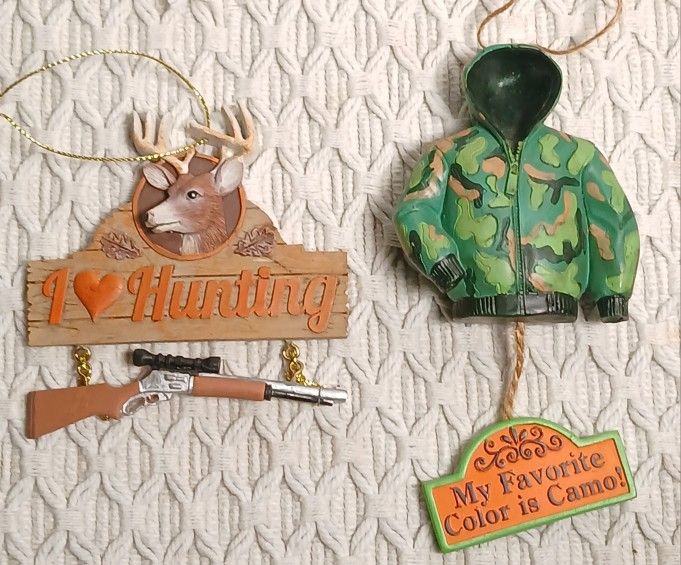 Love Hunting Deer Hunter Camo Favorite Color Hoodie Christmas Ornaments Set
