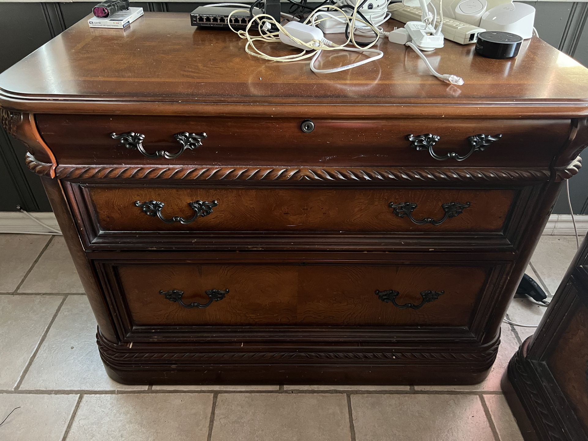 Executive Desk & Dresser/cabinet By Aspen Home