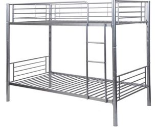 Twin over Twin Silver Metal Bunk Bed Set