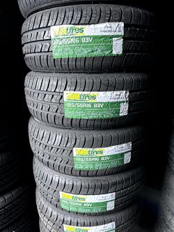 SET OF FOUR NEW TIRES 185/55/16 TBB INCLUDING MOUNT AND BALANCE, ASK ME FOR SIZES AND BRANDS