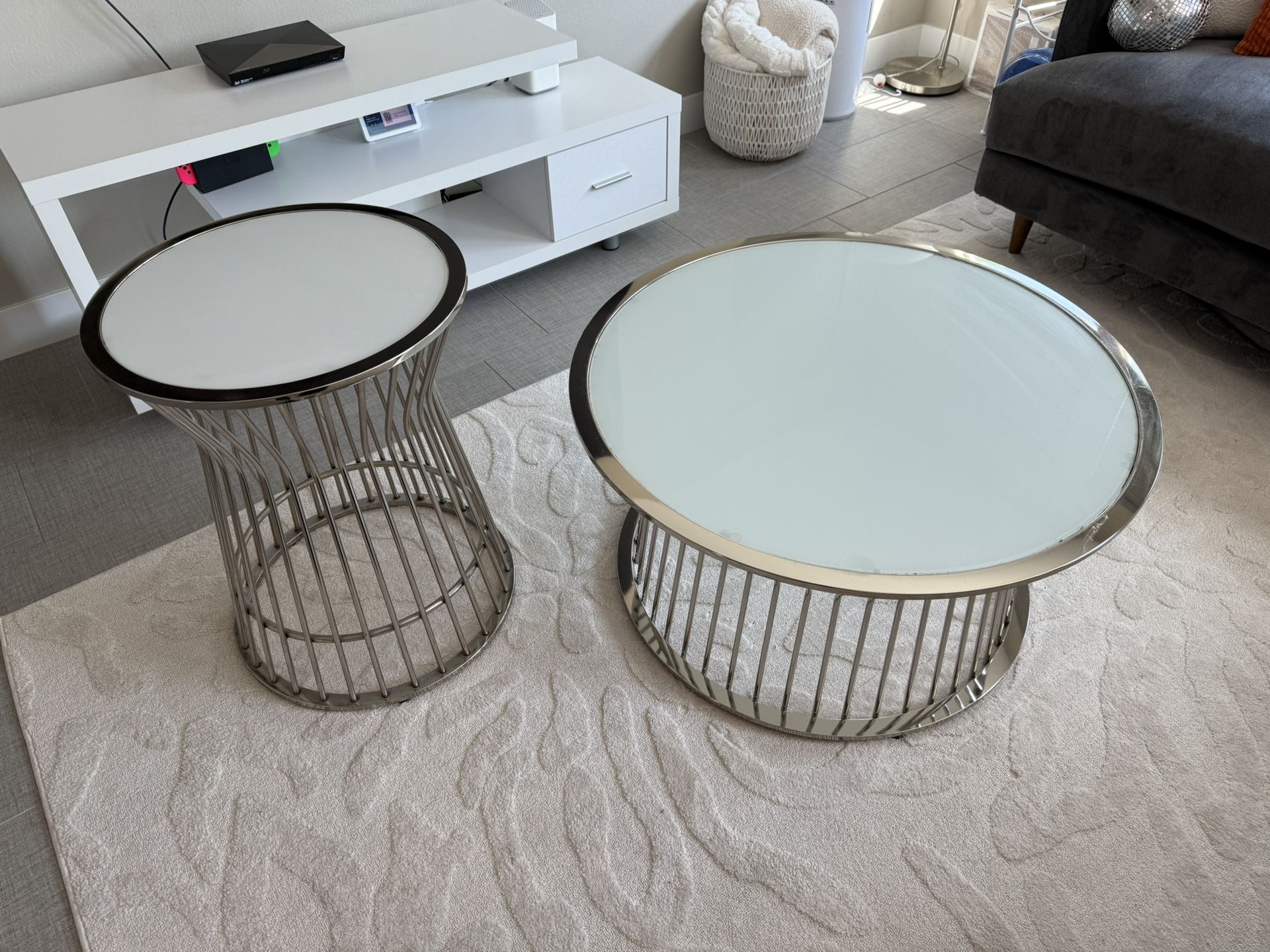 Glass Coffee Table & Side Table