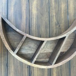 Wooden Wall Mounted Moon Shelf Floating Shelves 