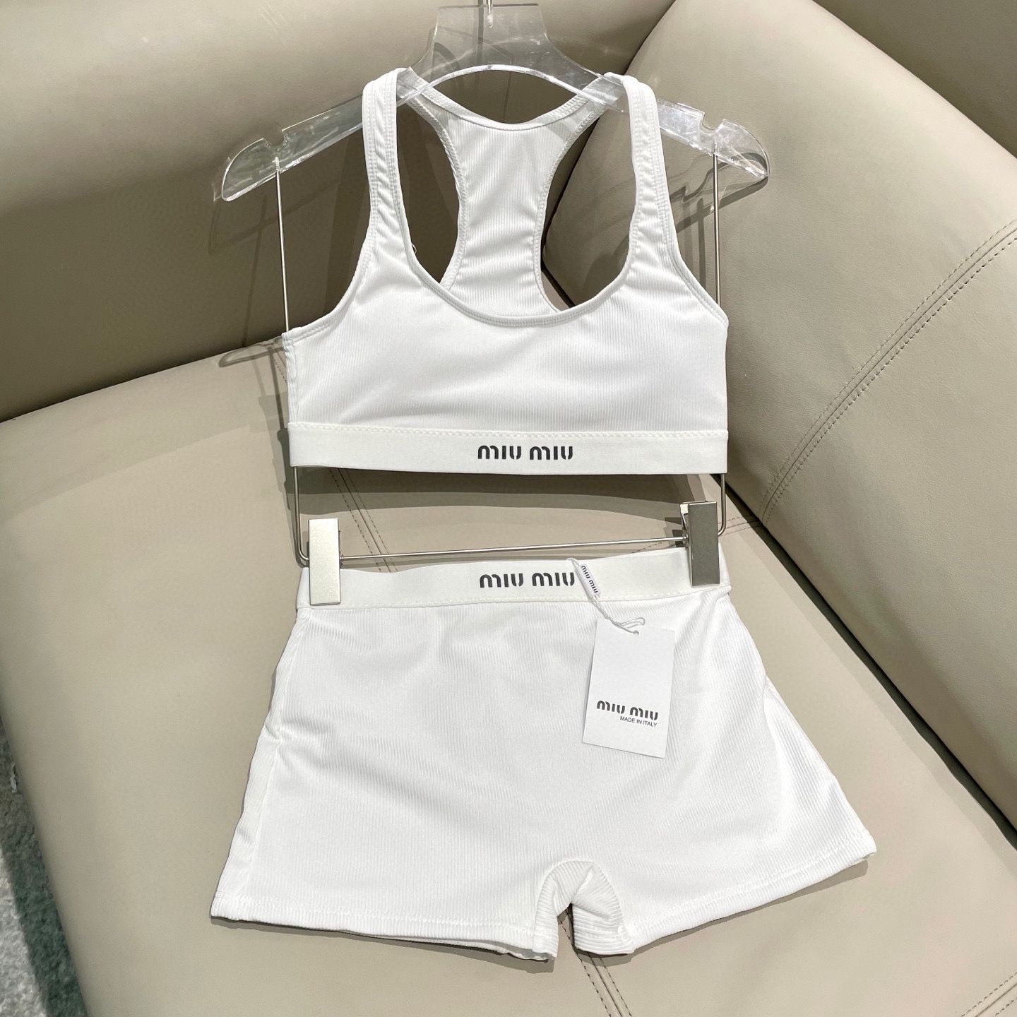 Miu Miu Womens White Bikini Set Size S