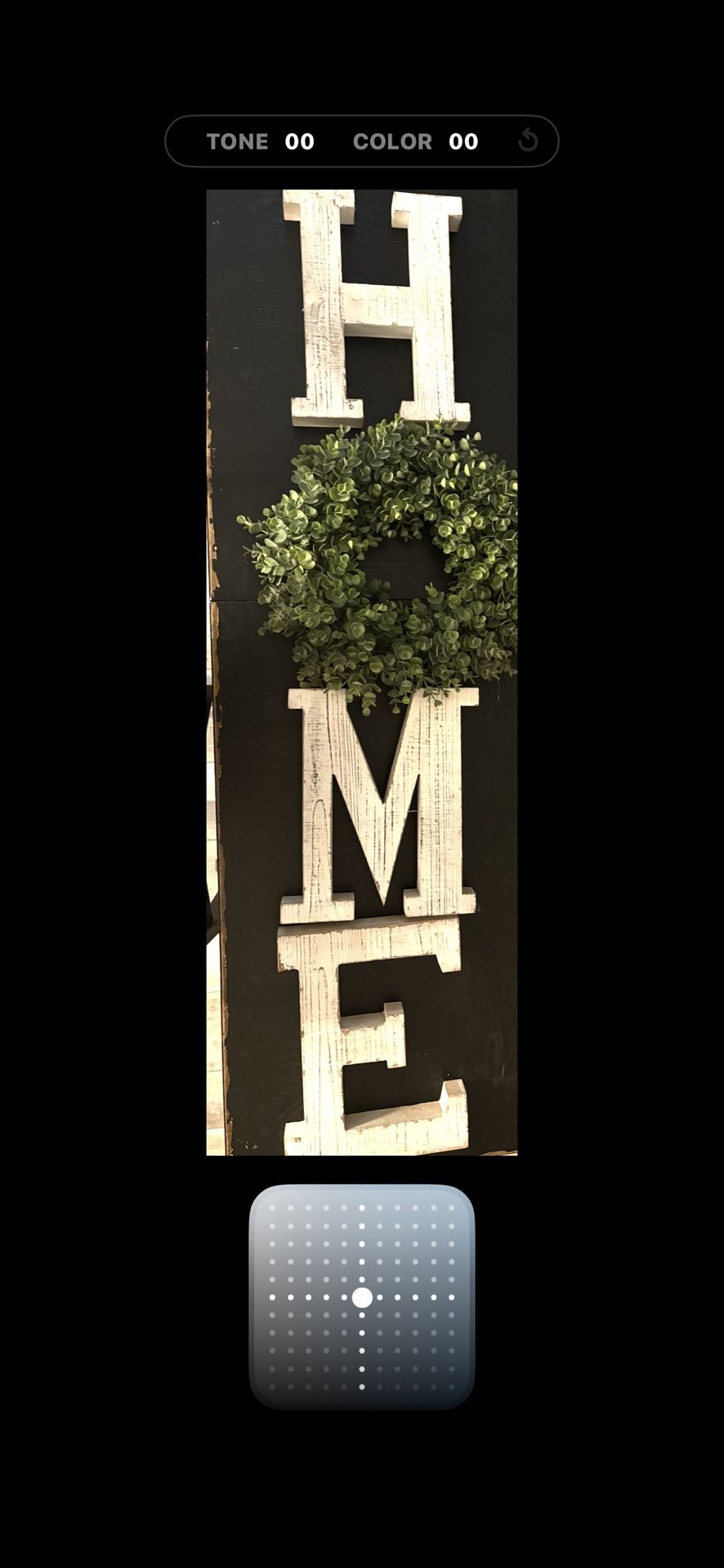 HOME Letters With Green Wreath.