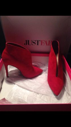 Size 8 red stiletto bootie heel