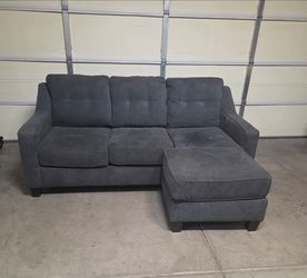 Gray Fabric Sofa with Chaise